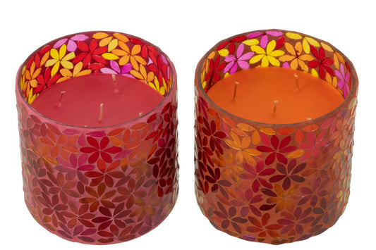 Geurkaars Bloemen Mozaiek Wax Medium Assortiment Van 2 - 55 Uur