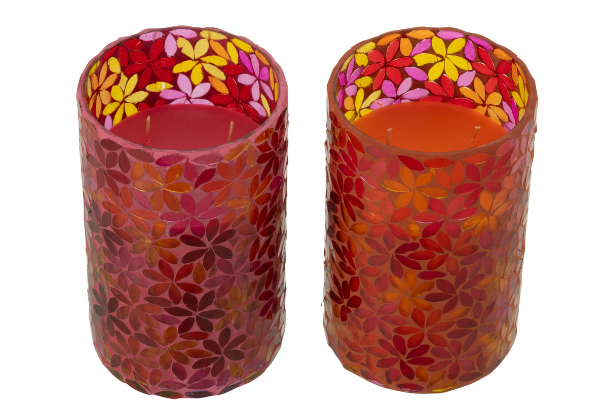 Geurkaars Bloemen Mozaiek Wax Large Assortiment Van 2 - 75 Uur