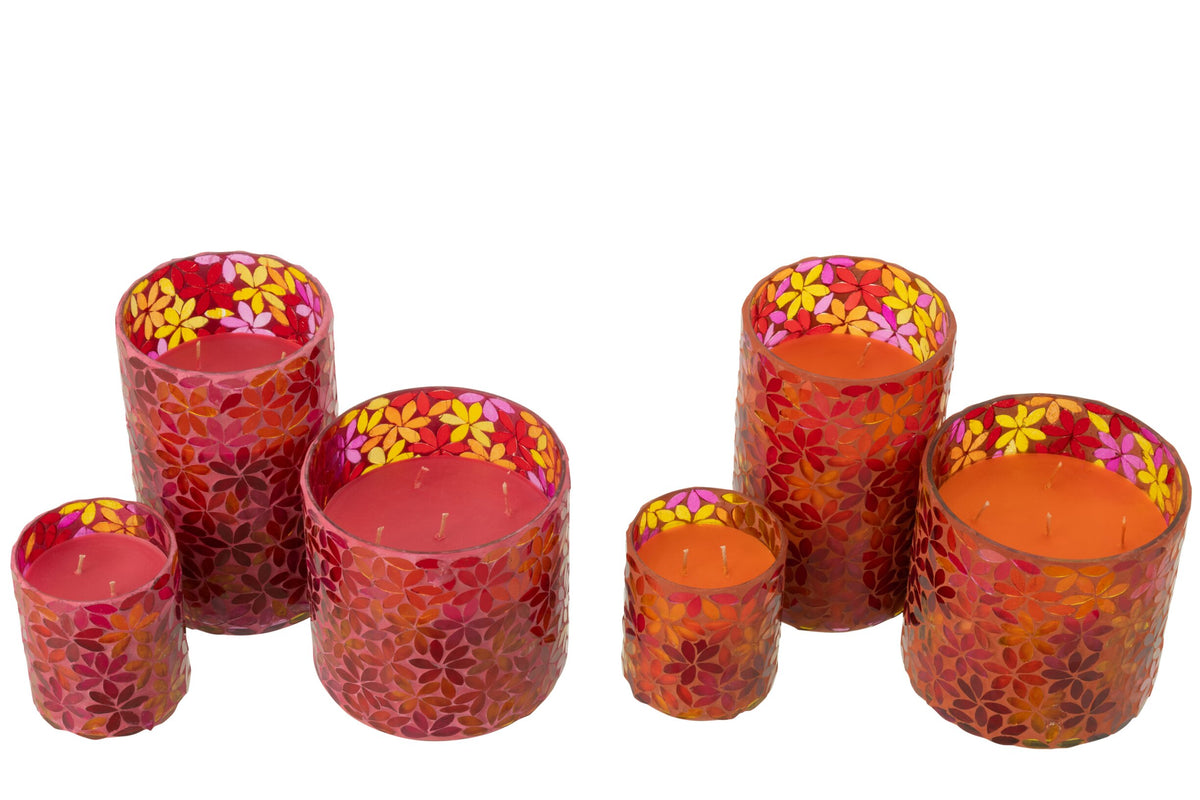 Geurkaars Bloemen Mozaiek Wax Large Assortiment Van 2 - 75 Uur