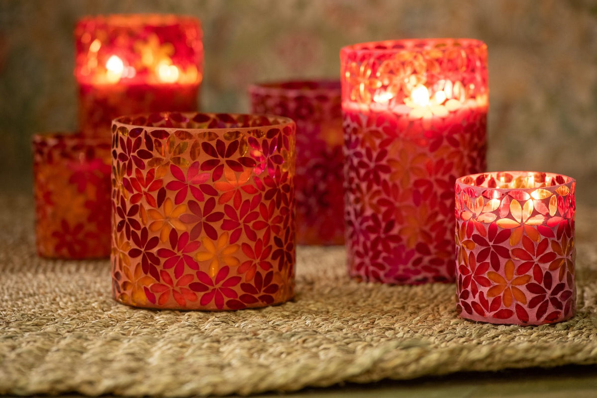 Geurkaars Bloemen Mozaiek Wax Large Assortiment Van 2 - 75 Uur