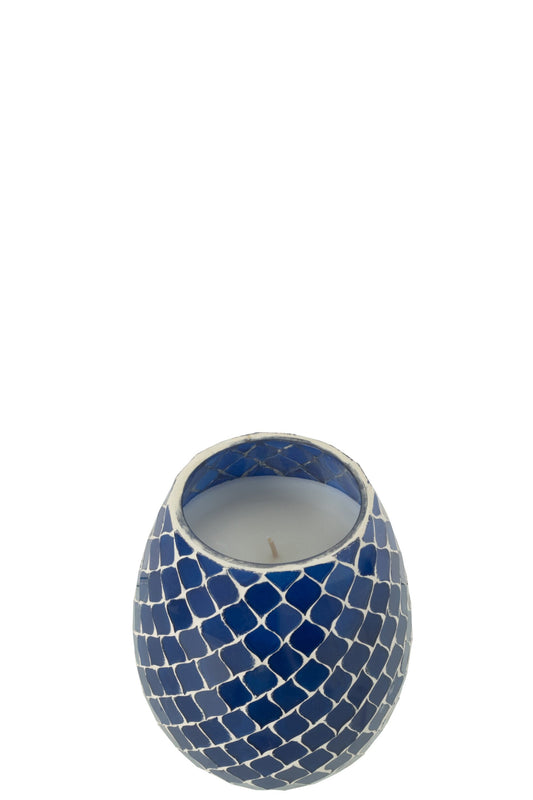 Geurkaars Mia Mozaiek Blauw Small-90u