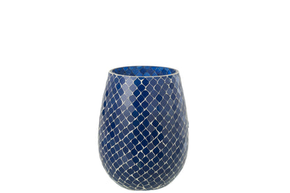 Geurkaars Mia Mozaiek Blauw Medium-120u