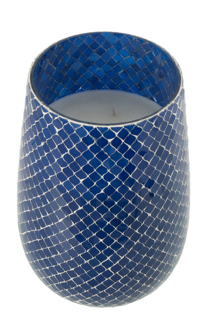 Geurkaars Mia Mozaeik Blauw Large-230h