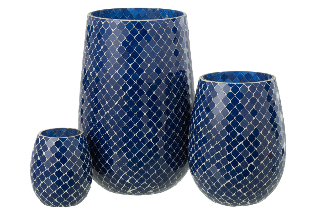 Geurkaars Mia Mozaeik Blauw Large-230h