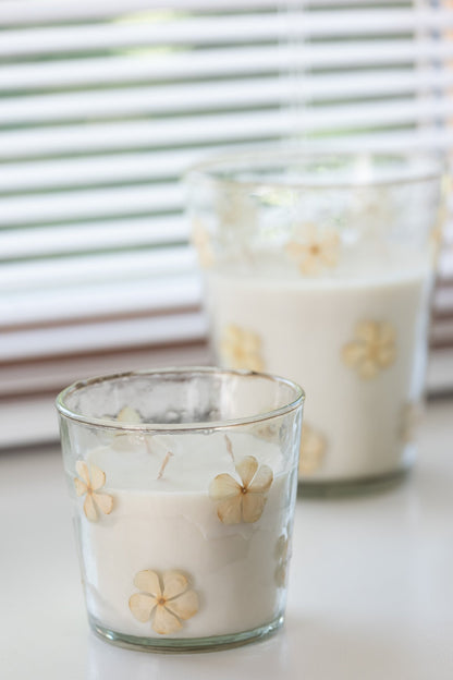 Geurkaars Bloemen Glas Transparant Small - 45 Uur