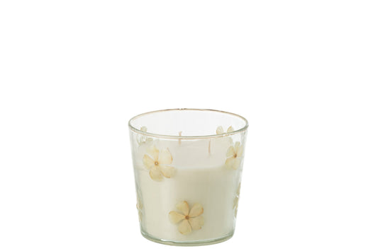 Geurkaars Bloemen Glas Transparant Small - 45 Uur