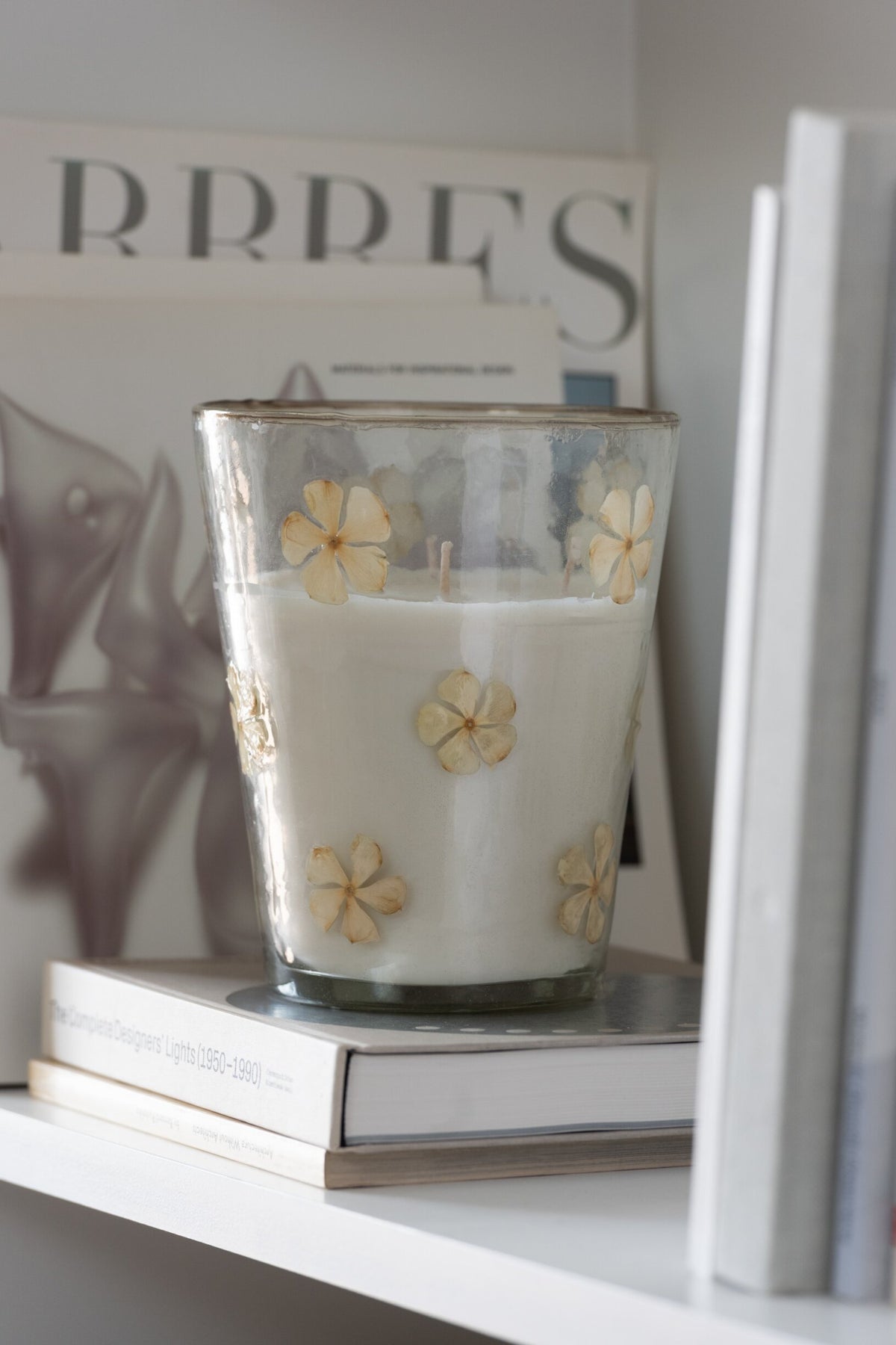 Geurkaars Bloemen Glas Transparant Medium - 55 Uur