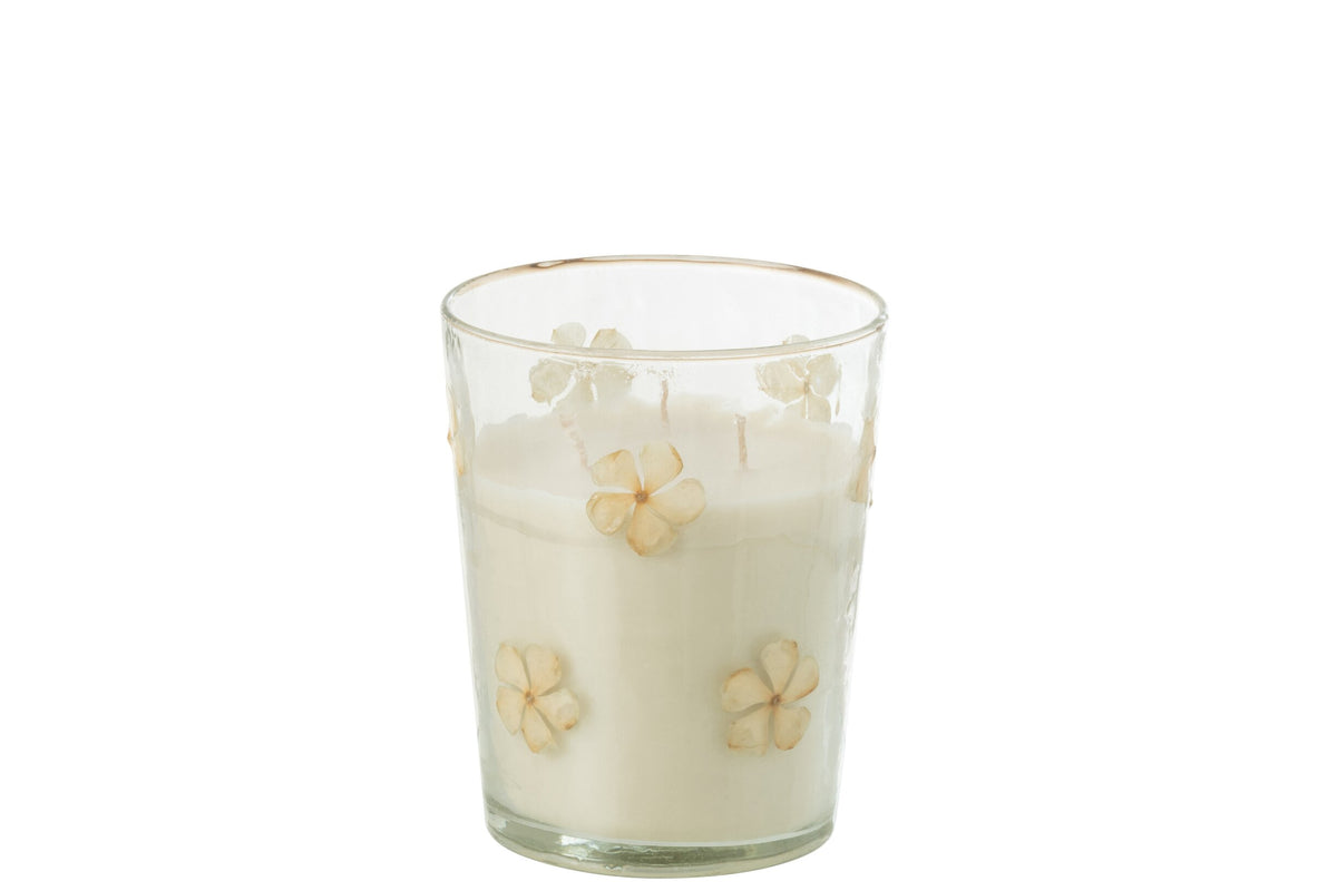 Geurkaars Bloemen Glas Transparant Medium - 55 Uur