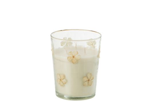 Geurkaars Bloemen Glas Transparant Medium - 55 Uur