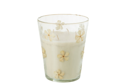 Geurkaars Bloemen Glas Transparant Large - 75 Uur