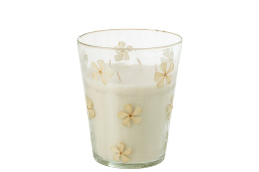Geurkaars Bloemen Glas Transparant Large - 75 Uur