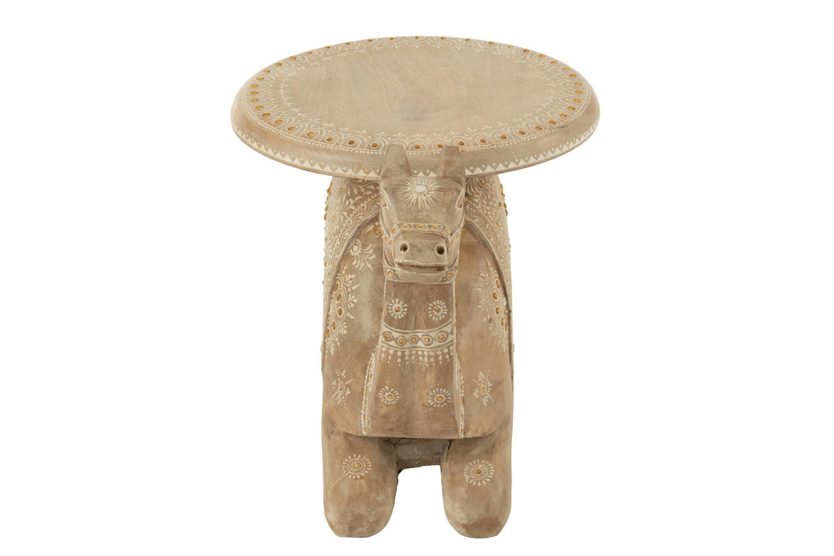 Sidetable Camel Mango Wood Natural/White