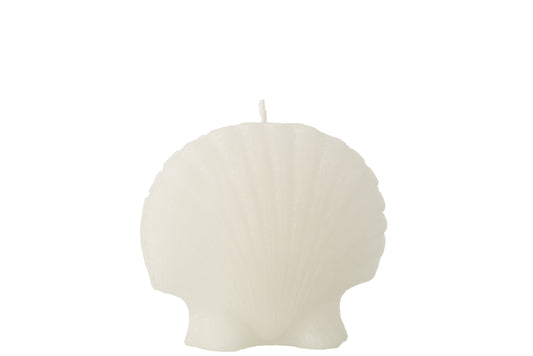 Kaars Schelp Wax Wit Large - 8 Uur