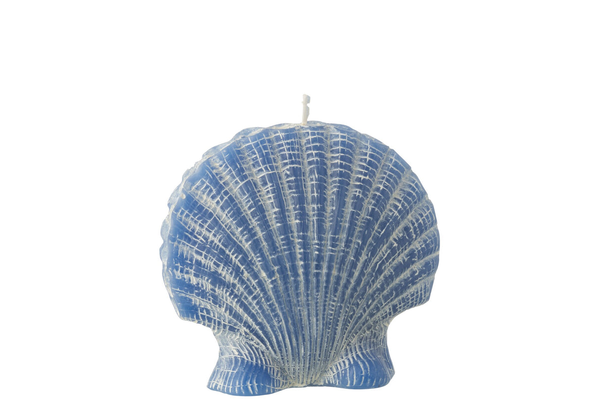 Kaars Schelp Wax Blauw Large - 8 Uur