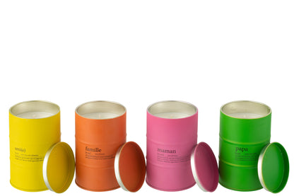 Geurkaars Familie Spreuk Engels-Frans Mix-50u Assortment Van 4