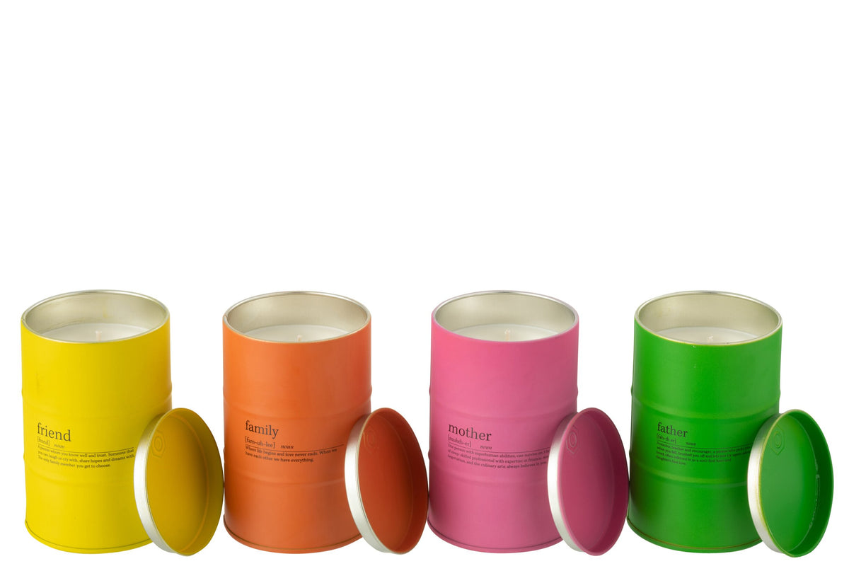 Geurkaars Familie Spreuk Engels-Frans Mix-50u Assortment Van 4