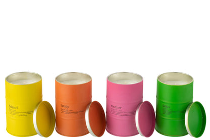 Geurkaars Familie Spreuk Engels-Frans Mix-50u Assortment Van 4