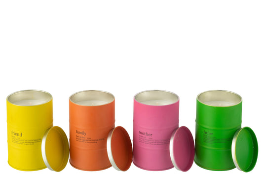 Geurkaars Familie Spreuk Engels-Frans Mix-50u Assortment Van 4