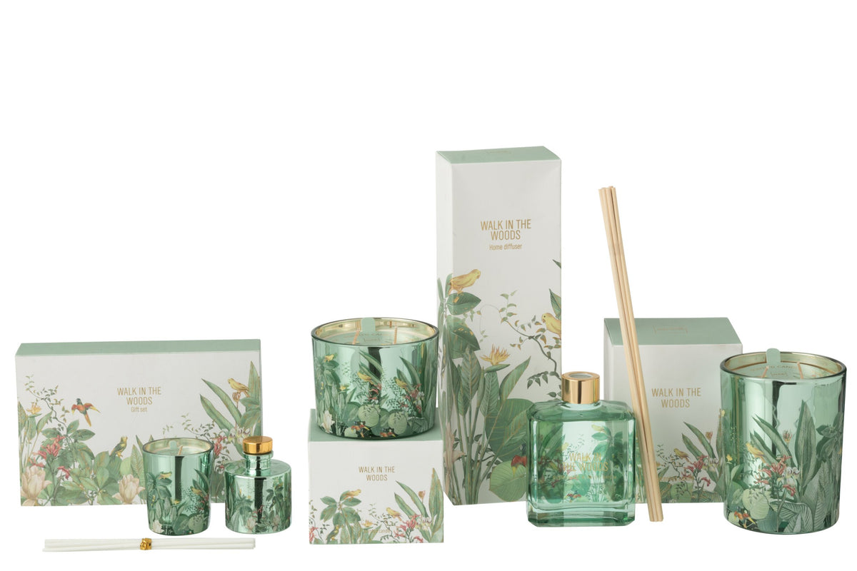 Geschenkset Geurkaars+Geurolie Walk In The Woods Groen