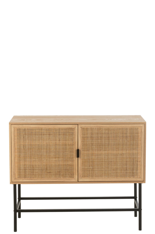 Cabinet Square Mdf/Metal Natural/Black Small