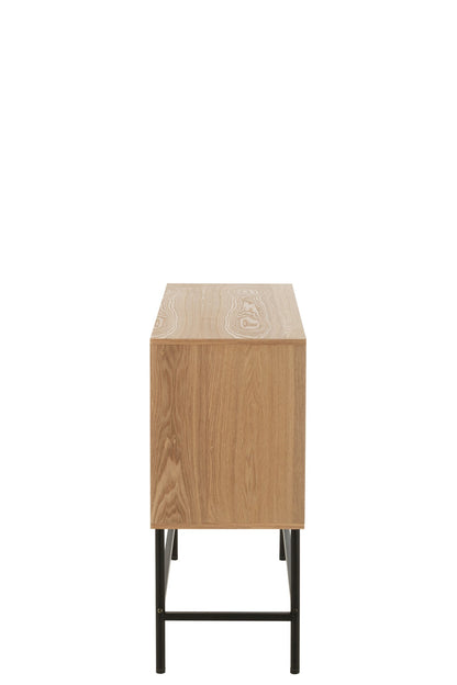 Cabinet Square Mdf/Metal Natural/Black Small