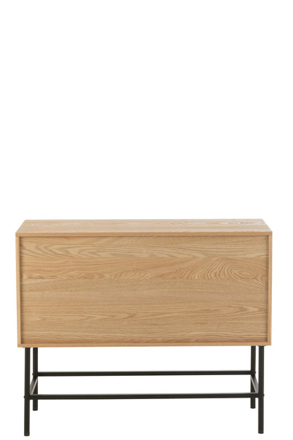 Cabinet Square Mdf/Metal Natural/Black Small