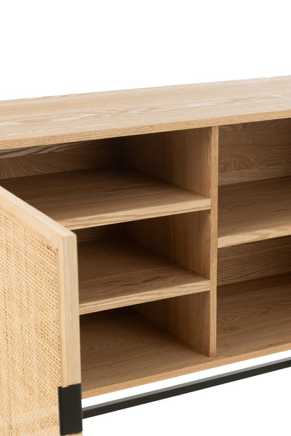 Cabinet Square Mdf/Metal Natural/Black Small