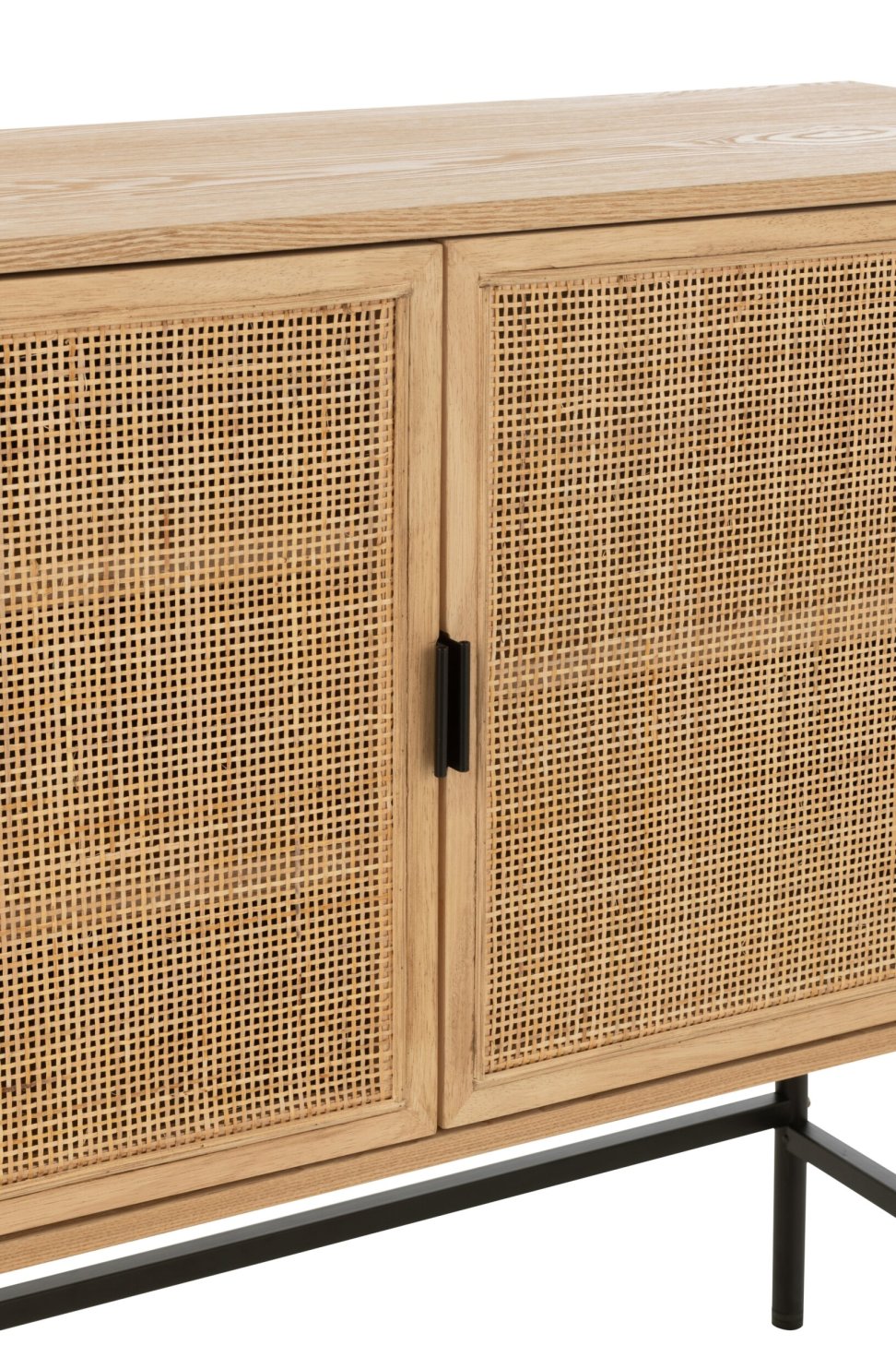 Cabinet Square Mdf/Metal Natural/Black Small
