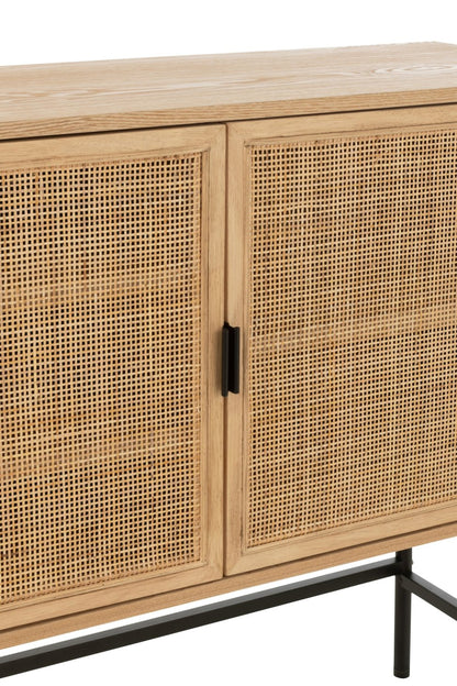 Cabinet Square Mdf/Metal Natural/Black Small