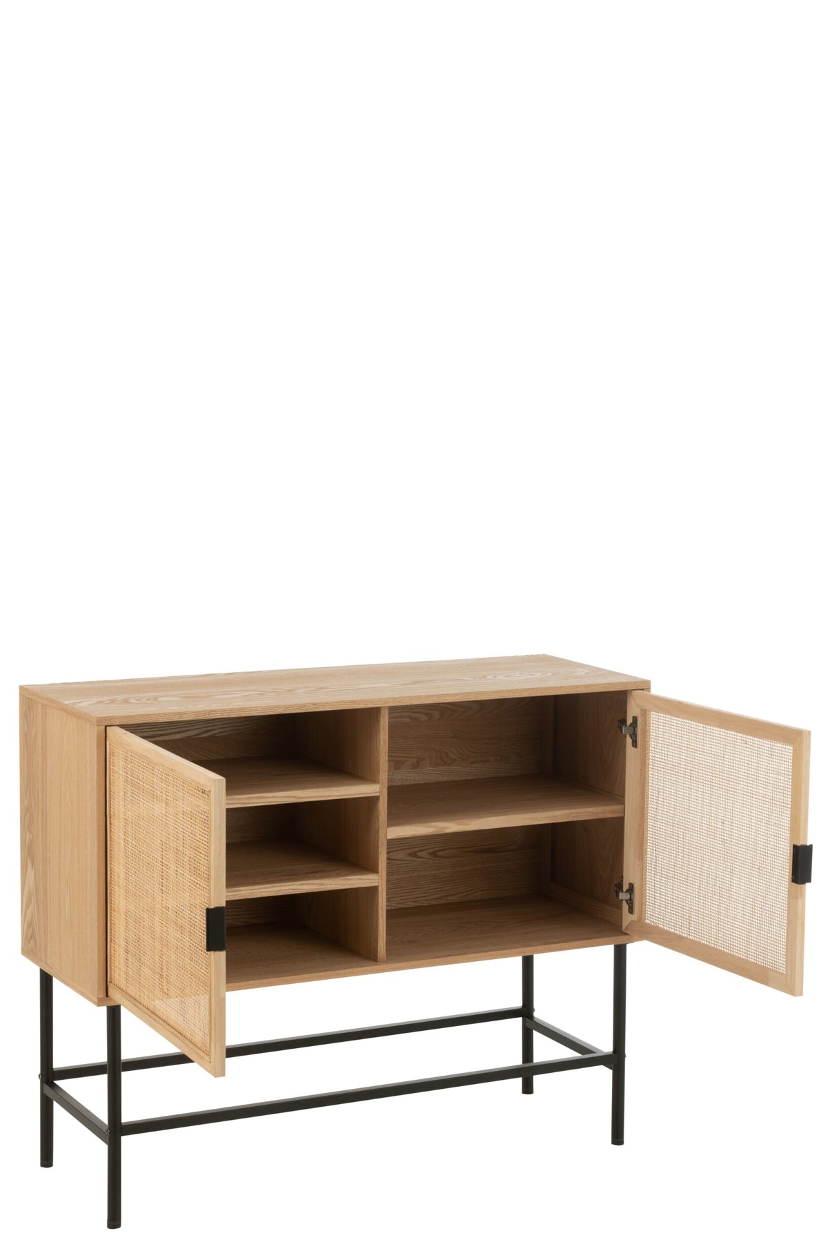 Cabinet Square Mdf/Metal Natural/Black Small