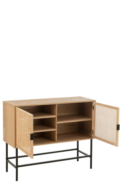 Cabinet Square Mdf/Metal Natural/Black Small