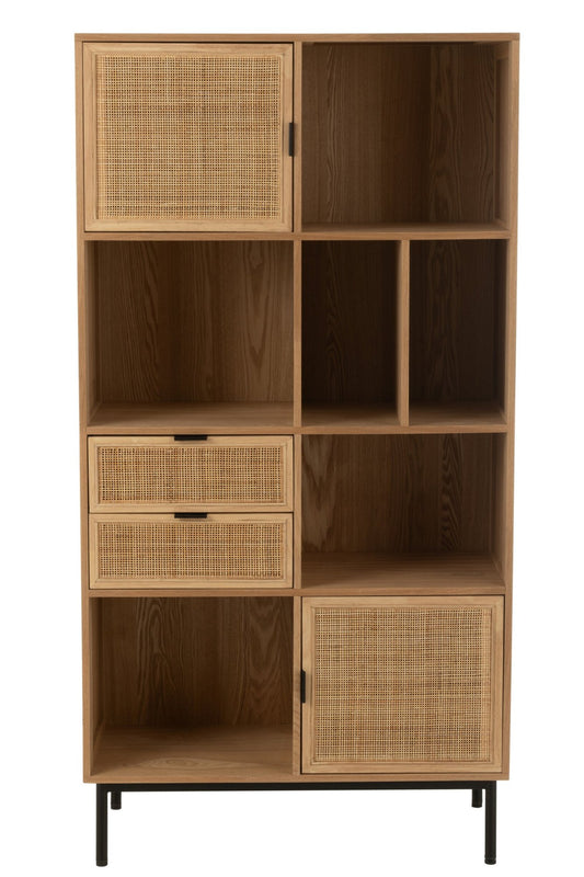 Closet Compartments Mdf/Metal Natural/Black