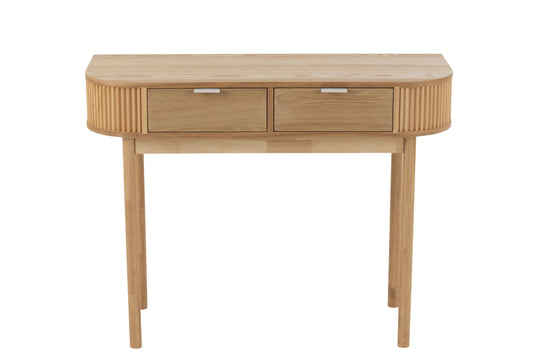 Console Rounded Mdf/Pine Wood Natural