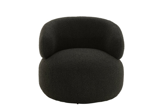 Armchair Swivel Round Foam Black