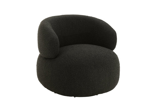 Armchair Swivel Round Foam Black