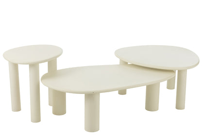 Side Table Bali Mdf/Pvc White Large