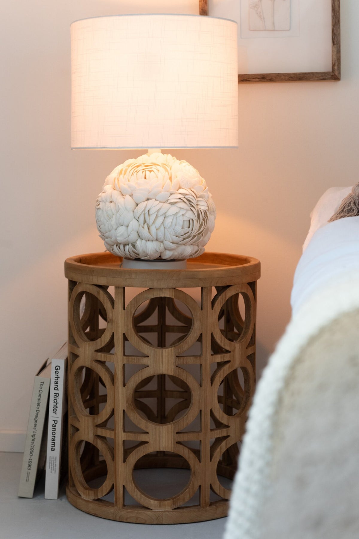 Side Table Carving Fir Wood/Mdf Natural
