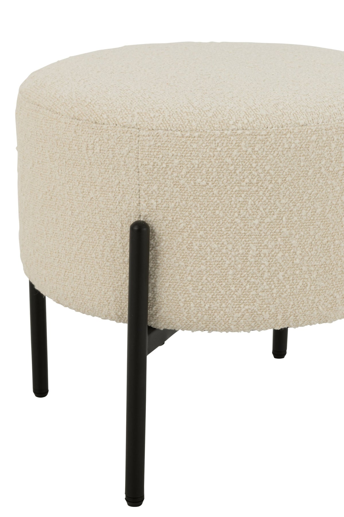 Stool Boucle Plywood/Polyester White/Black