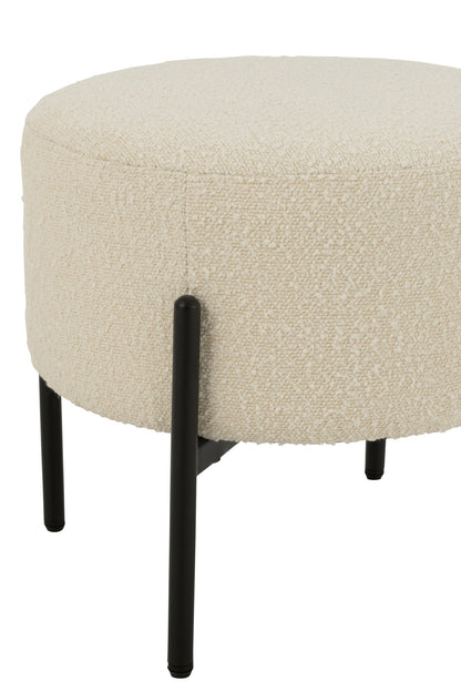 Stool Boucle Plywood/Polyester White/Black