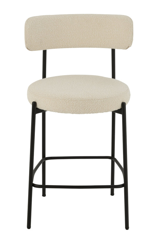 Bar Chair Boucle Plywood/Polyester White/Black