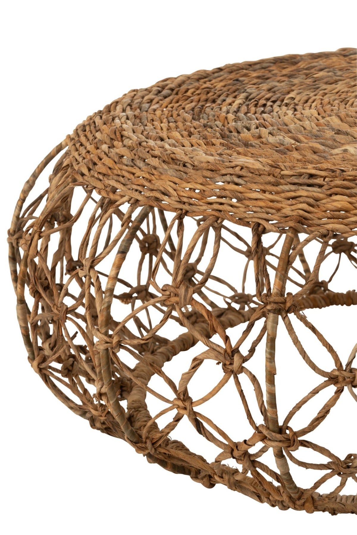 Coffee Table Saucer Iron/Banana Leaf Natural