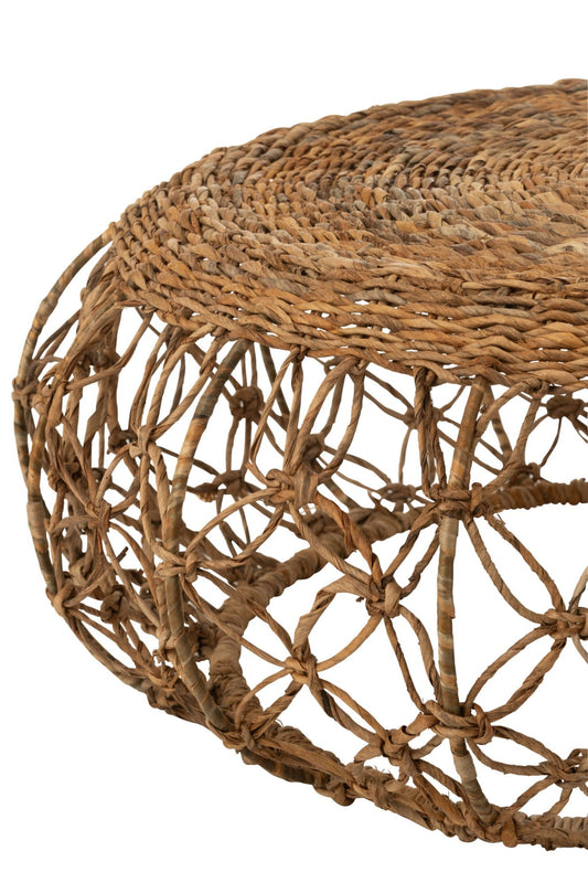 Coffee Table Saucer Iron/Banana Leaf Natural