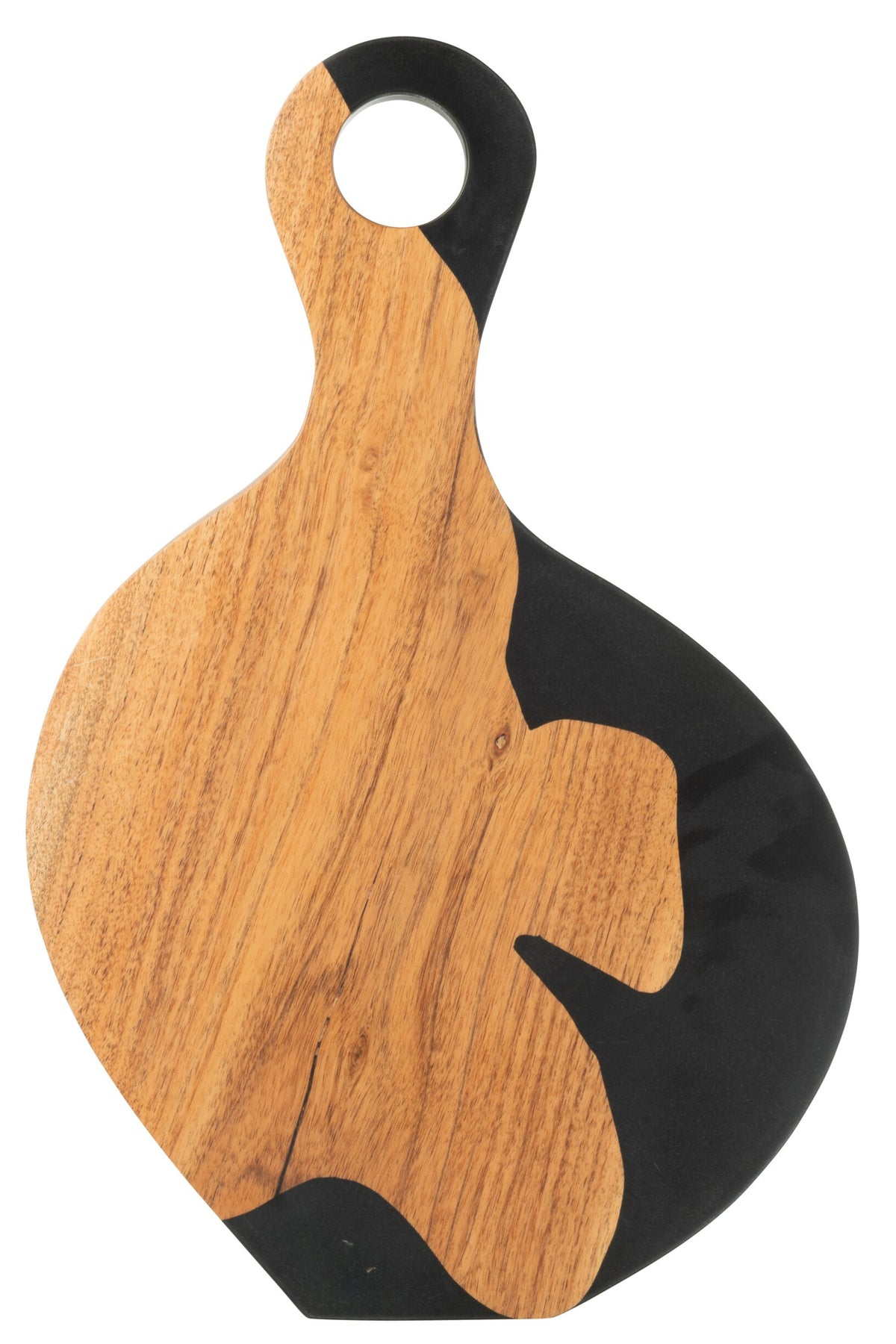 Snijplank modern acacia hout/resin naturel/zwart
