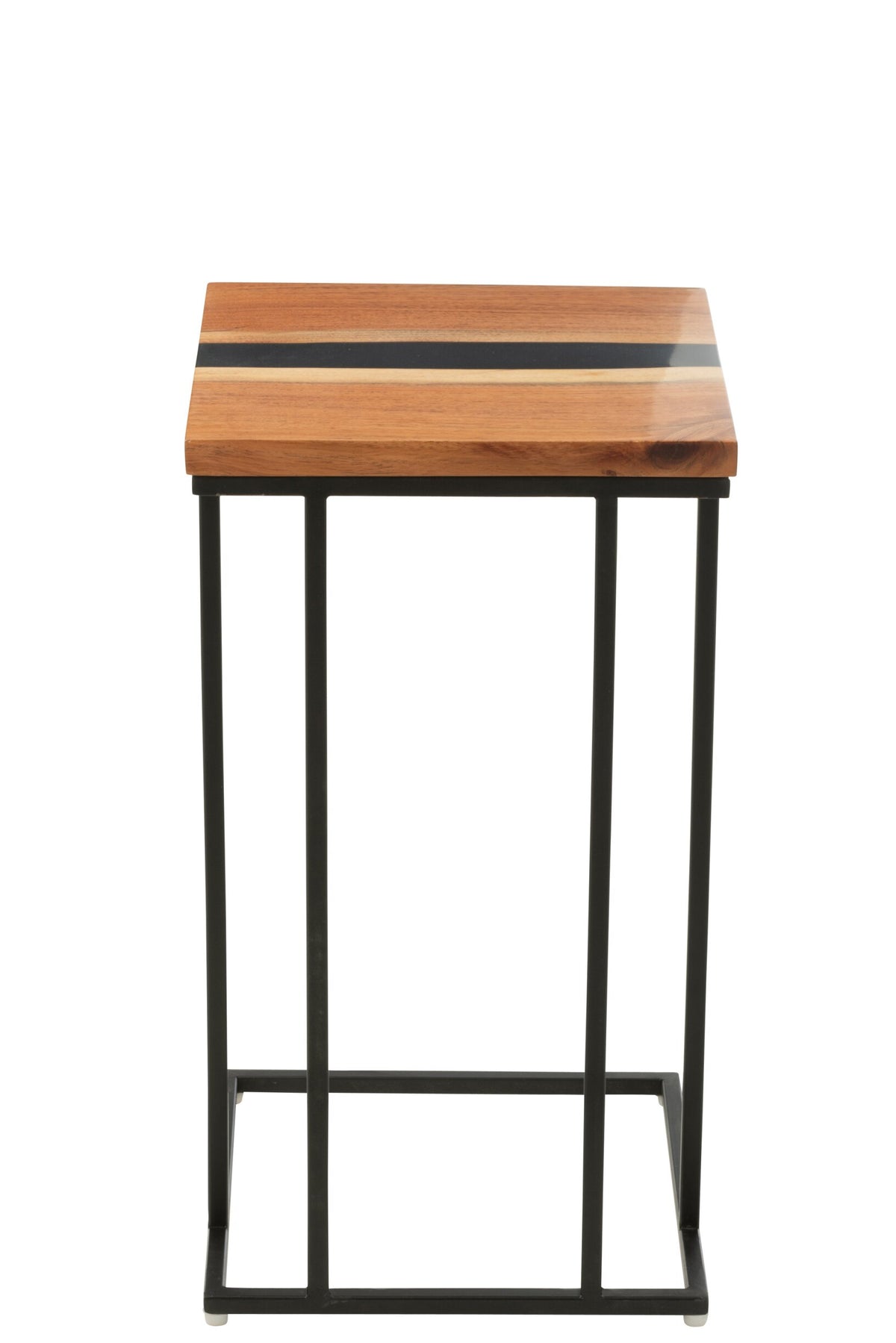 Side Table Square Acacia Wood/Resin Natural/Black