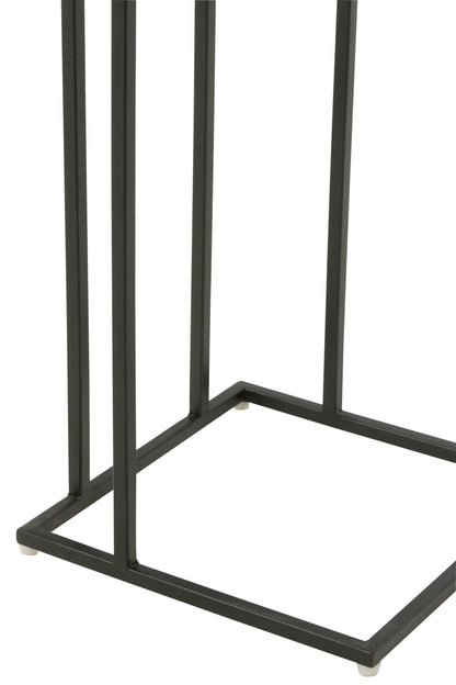 Side Table Square Acacia Wood/Resin Natural/Black