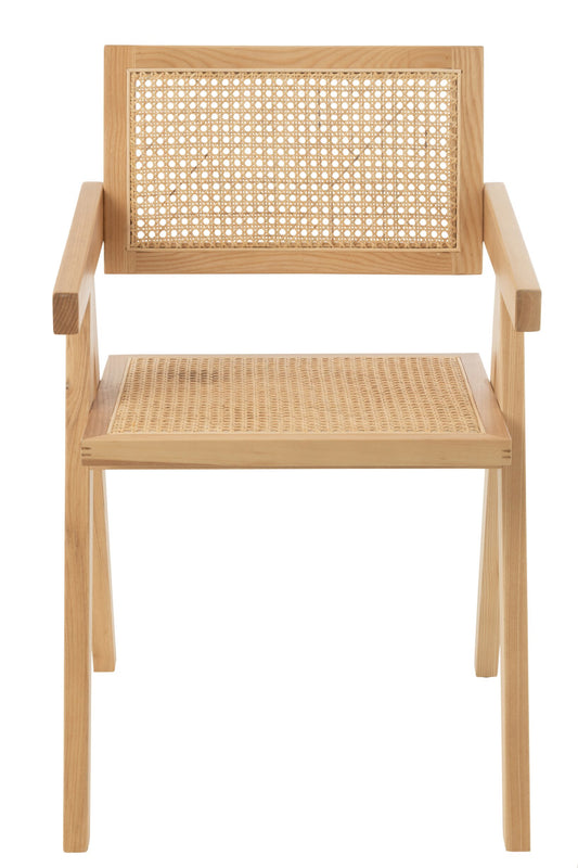 Chair Grid Ash Wood/Rattan Natural