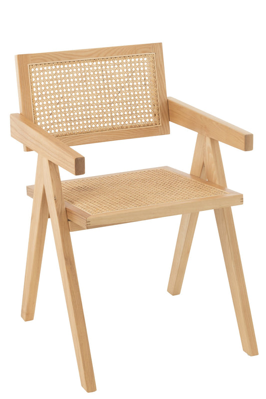 Chair Grid Ash Wood/Rattan Natural