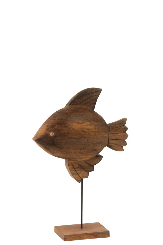 Decoration Fish Mango Wood/Metal Brown/Black Large