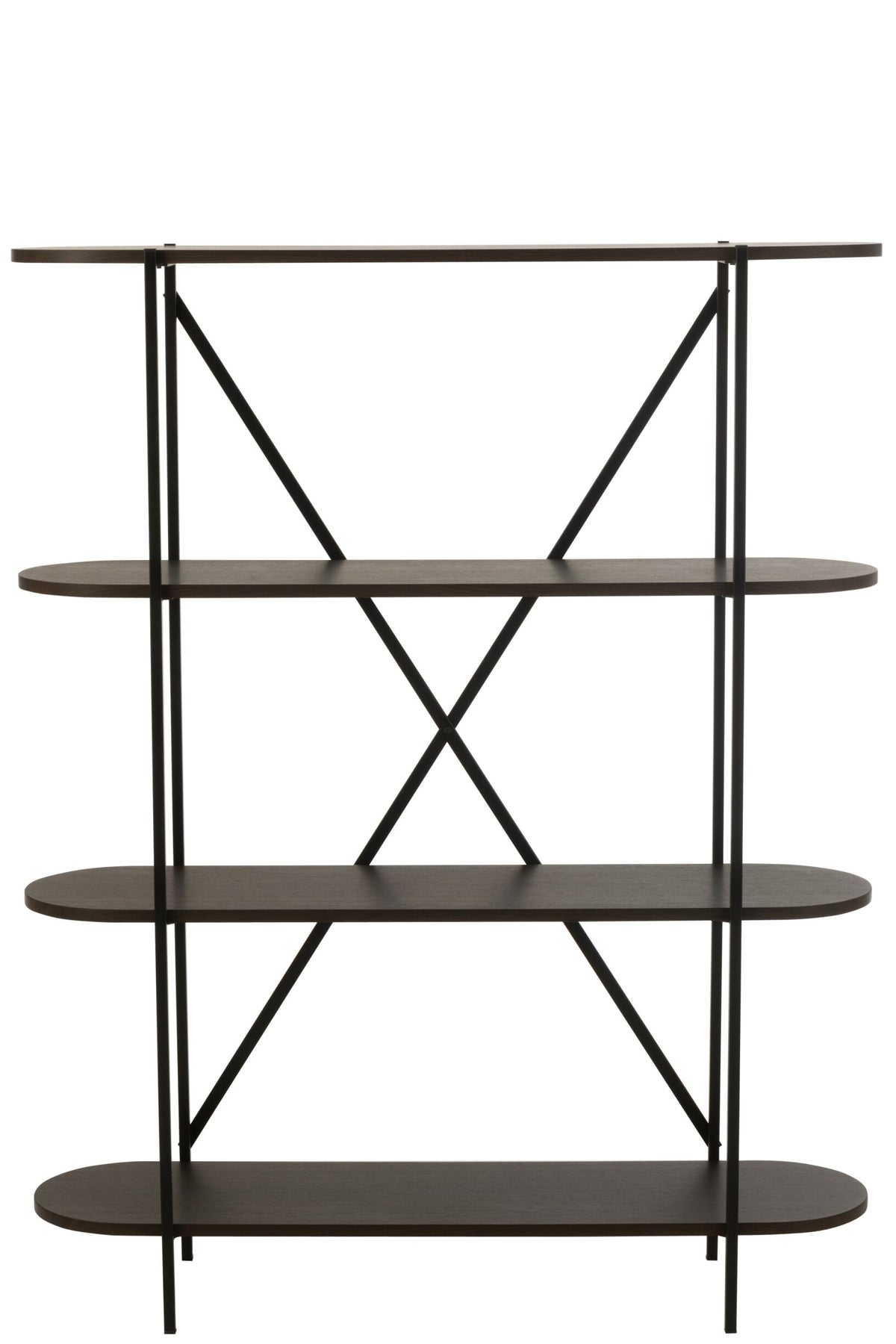 Shelf Oval Mdf/Metal Dark Brown