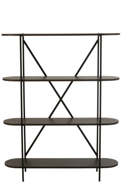 Shelf Oval Mdf/Metal Dark Brown